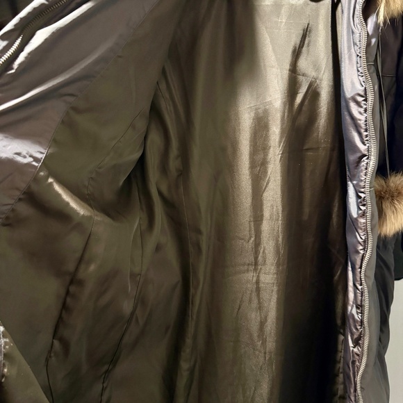 Via Spiga Long Brown Hood Puffer Long Jacket Coat With Genuine Fox Fur - Size M - Picture 5 of 9